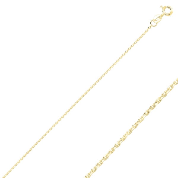 Lant argint 925 aurit cu zale ovale 1 mm LTU0014 [1]
